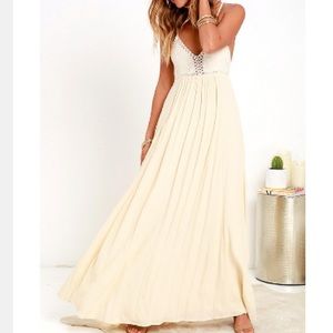 Lulu’s Hippie Hippie Chic Cream Maxi Dress